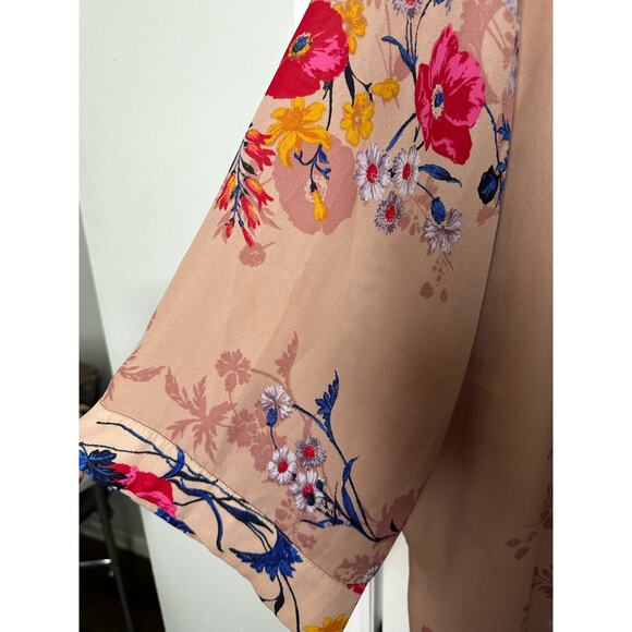 A New Day XL XXL WHIMSICAL FLORAL DUSTER COVER UP TOP (no belt) - Picture 3 of 8